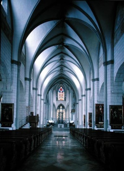 Interior view of the nave looking towards the east end by German School